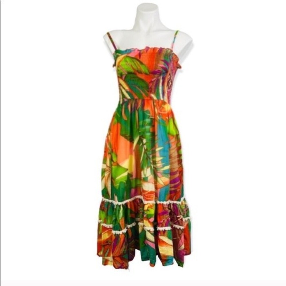 True Destinations Boho Tropical Print Cover Up Dress S NWT - Picture 14 of 14